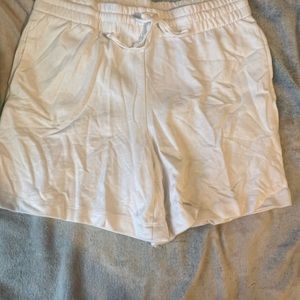 White lounge shorts